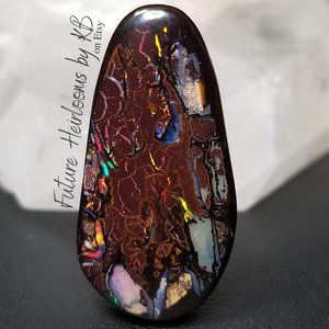 Incredible Australian Yowah Opal * 27.4 x 13.6 x 5.6mm * Fiery boulder opal cab